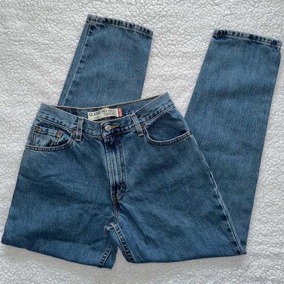 VTG LEVI’S 550 classic relaxed tapered 90s Mom jeans high waist medium wash 10 - Picture 10 of 10